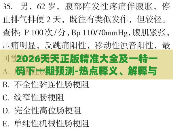 2026天天正版精准大全及一特一码下一期预测-热点释义、解释与落实,小心虚假迷障之中